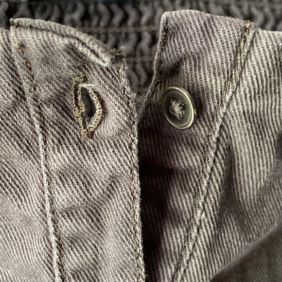 Gray Square Neck Smocked back Button Up Tank Blouse - Picture 4 of 4